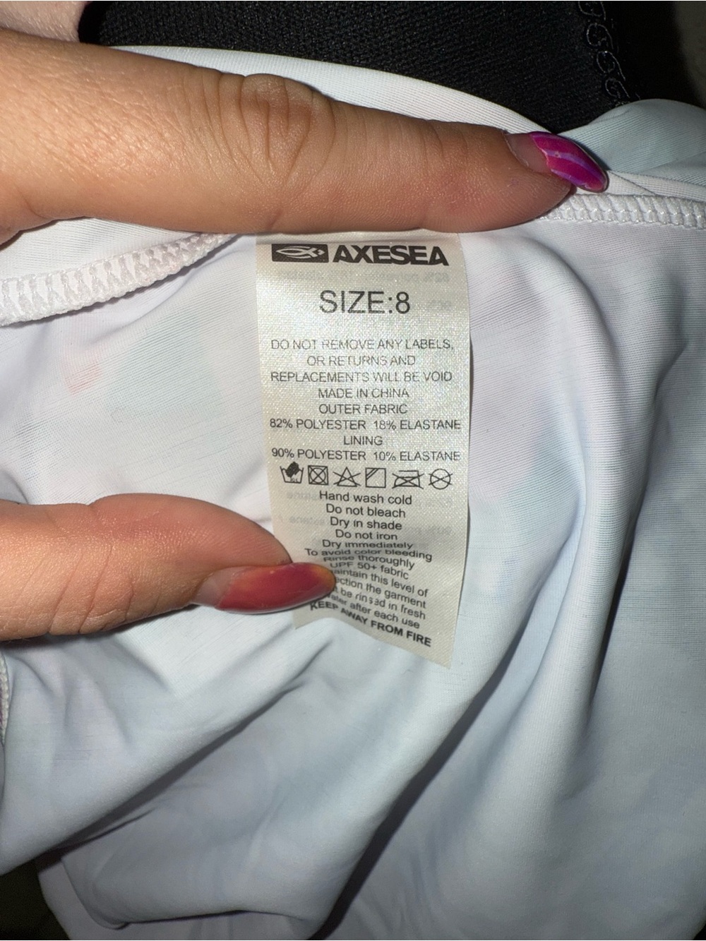 AXESEA Floral Rash Guard Swim Top UPF Surf Beach Tropical Size 8 - Picture 9 of 9